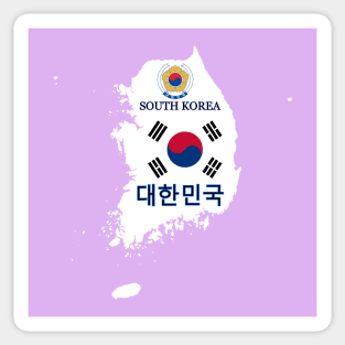 South Korea flag & map Sticker